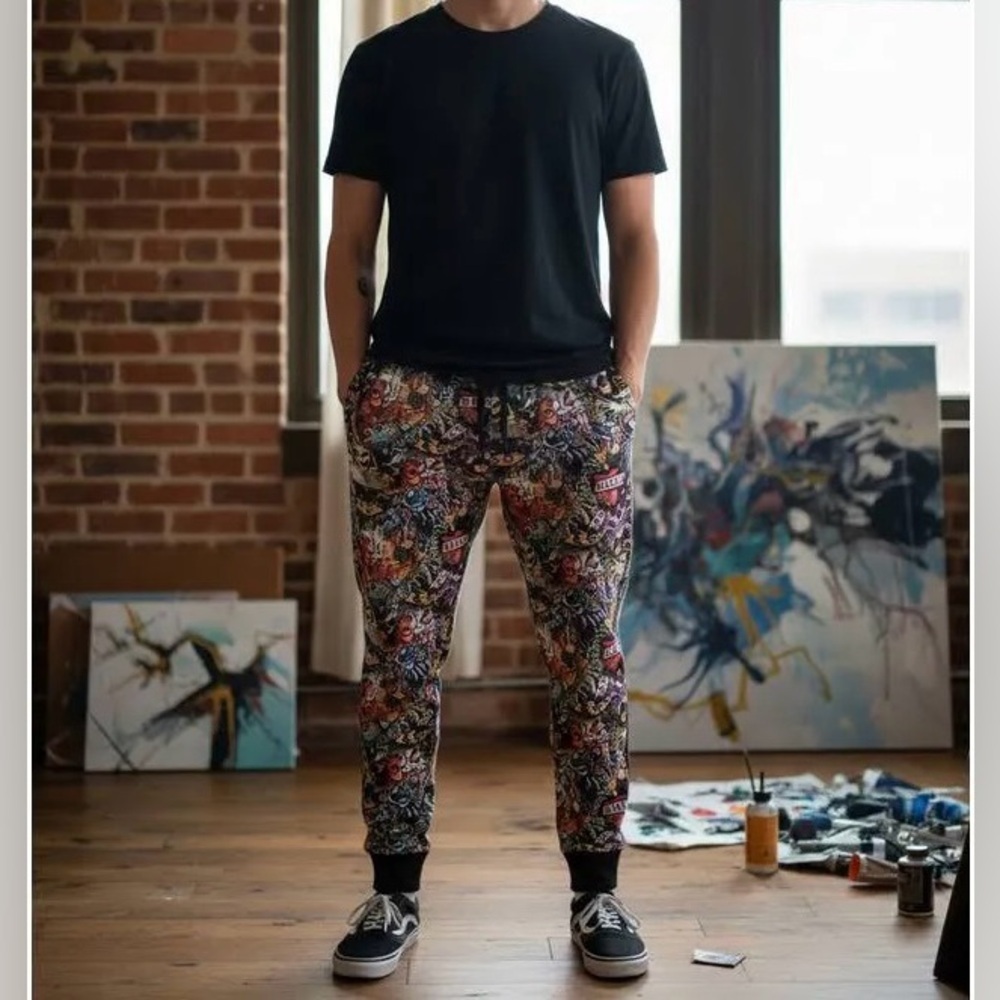 ED HARDY LOVE KILLS SOFTLY LOUNGE JOGGERS PAJAMA PANTS MEN'S XL VERY SOFT NWT